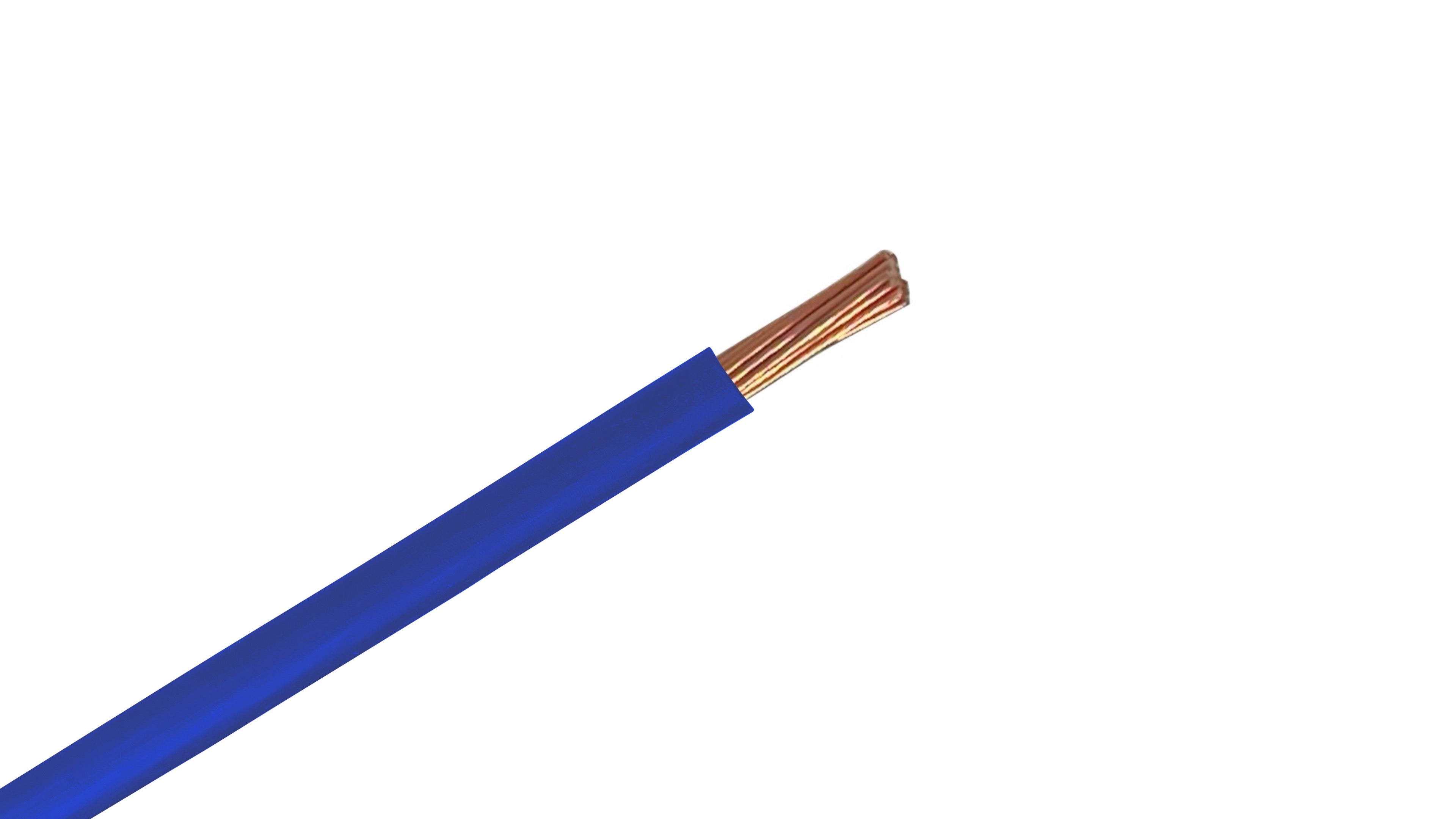 #6 AWG Copper XHHW-2 Wire, 600V Blue XLPE Insulated Power Cable, 90°C Wet/Dry Rated Industrial Copper Conductor.