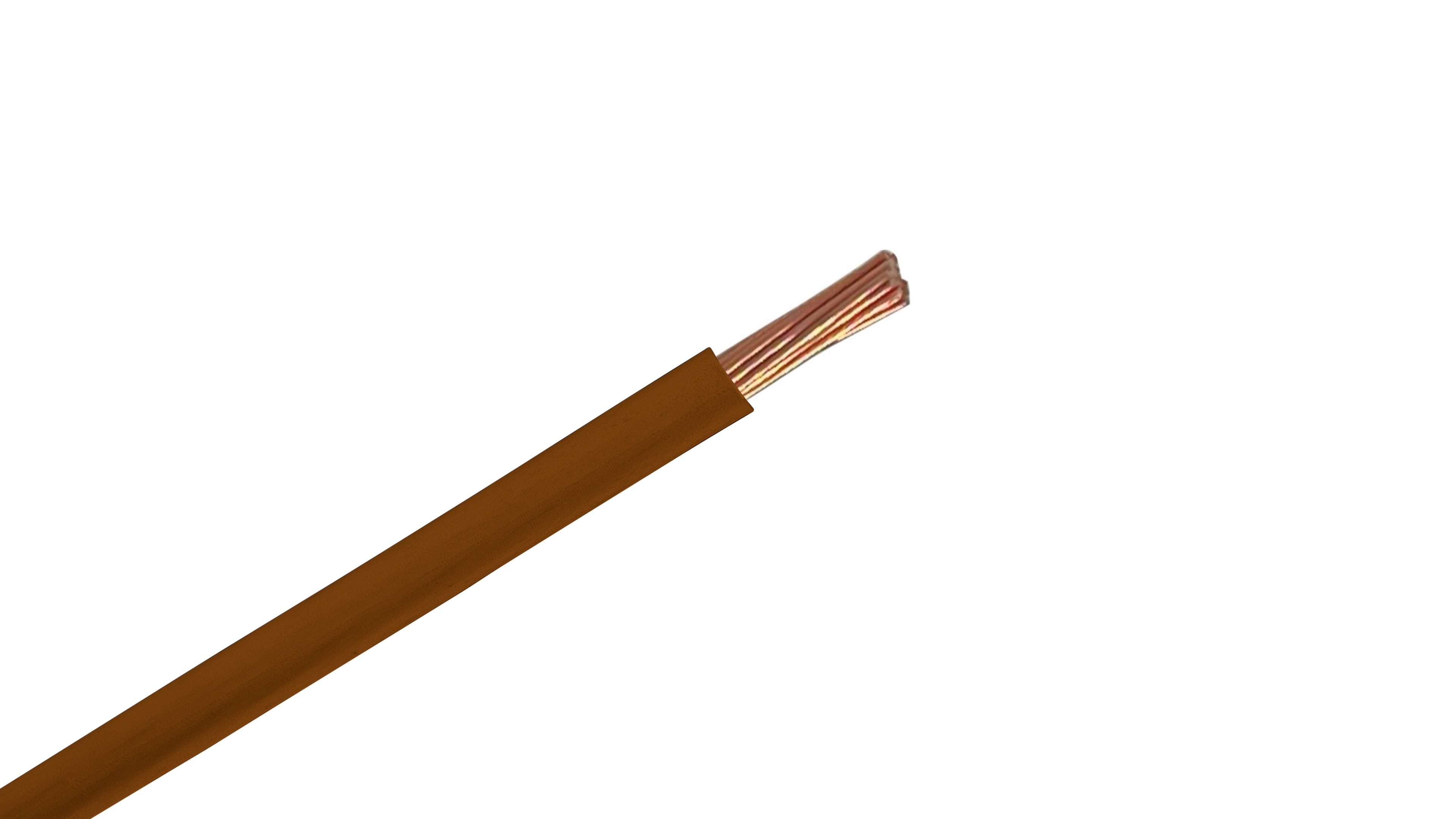 #12 AWG Copper XHHW-2 Wire, 600V Brown XLPE Insulated Power Cable, 90°C Wet/Dry Rated Industrial Copper Conductor.