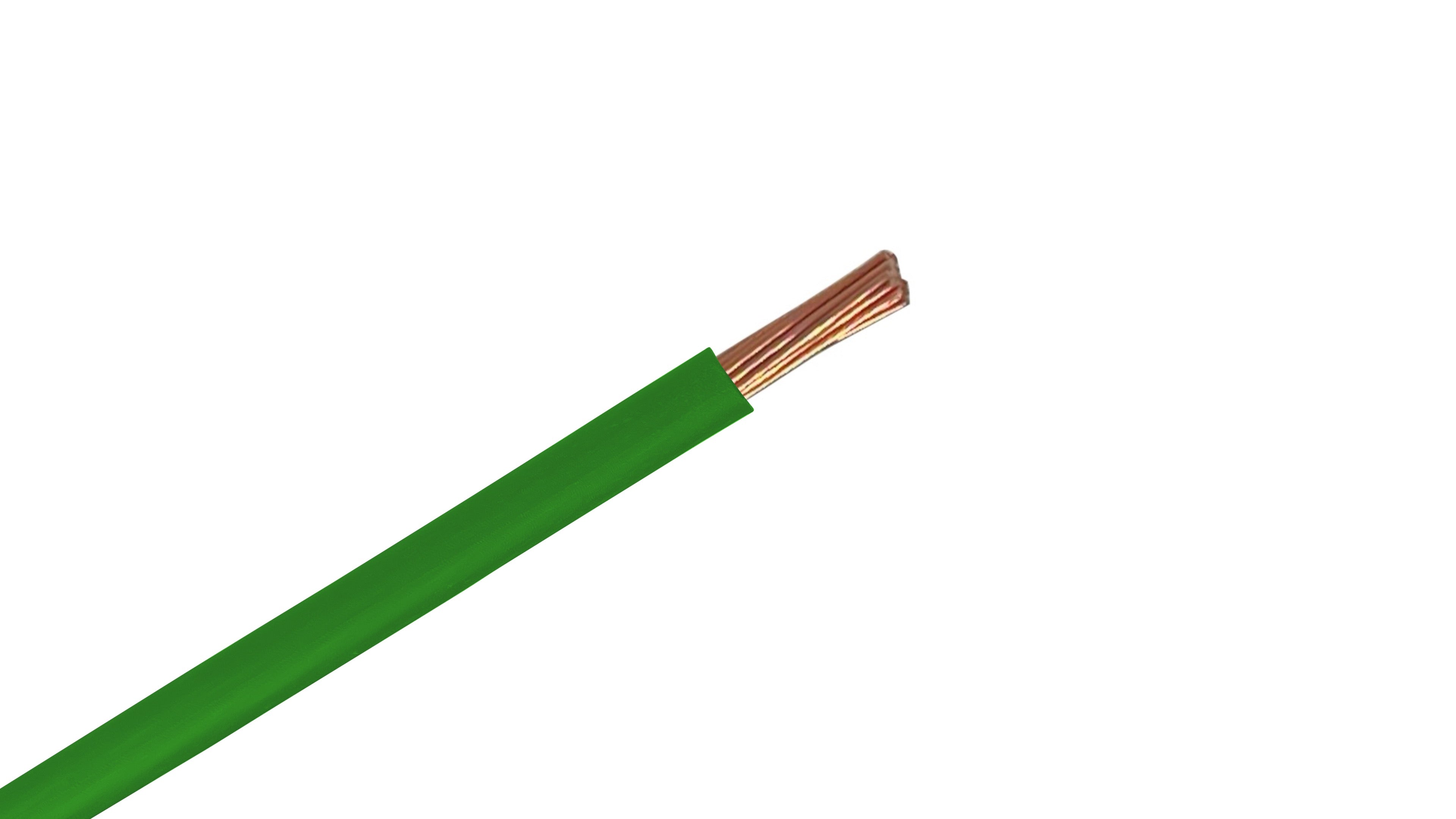 #12 AWG Copper XHHW-2 Wire, 600V Green XLPE Insulated Power Cable, 90°C Wet/Dry Rated Industrial Copper Conductor.