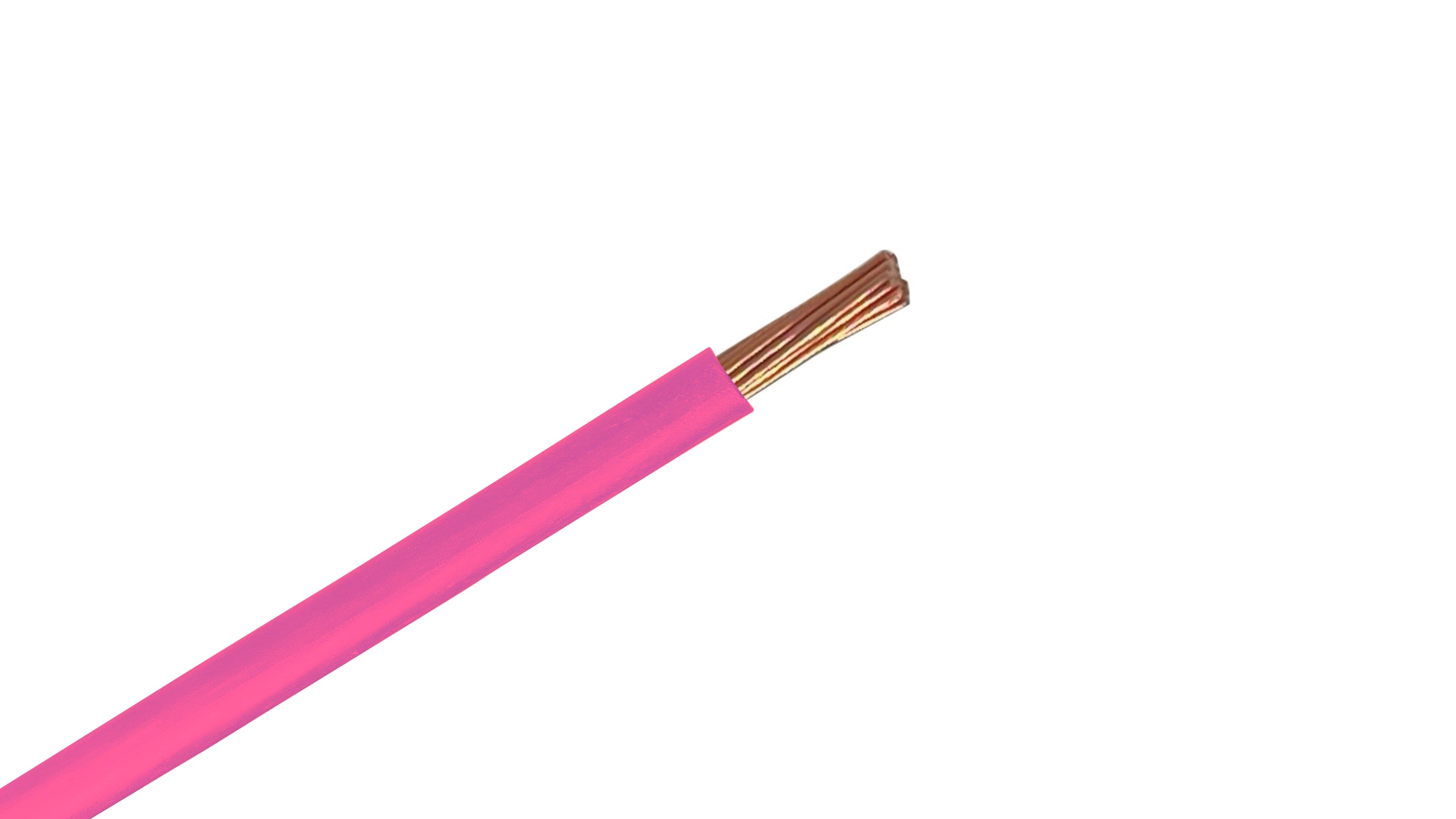 #12 AWG Copper XHHW-2 Wire, 600V Pink XLPE Insulated Power Cable, 90°C Wet/Dry Rated Industrial Copper Conductor.