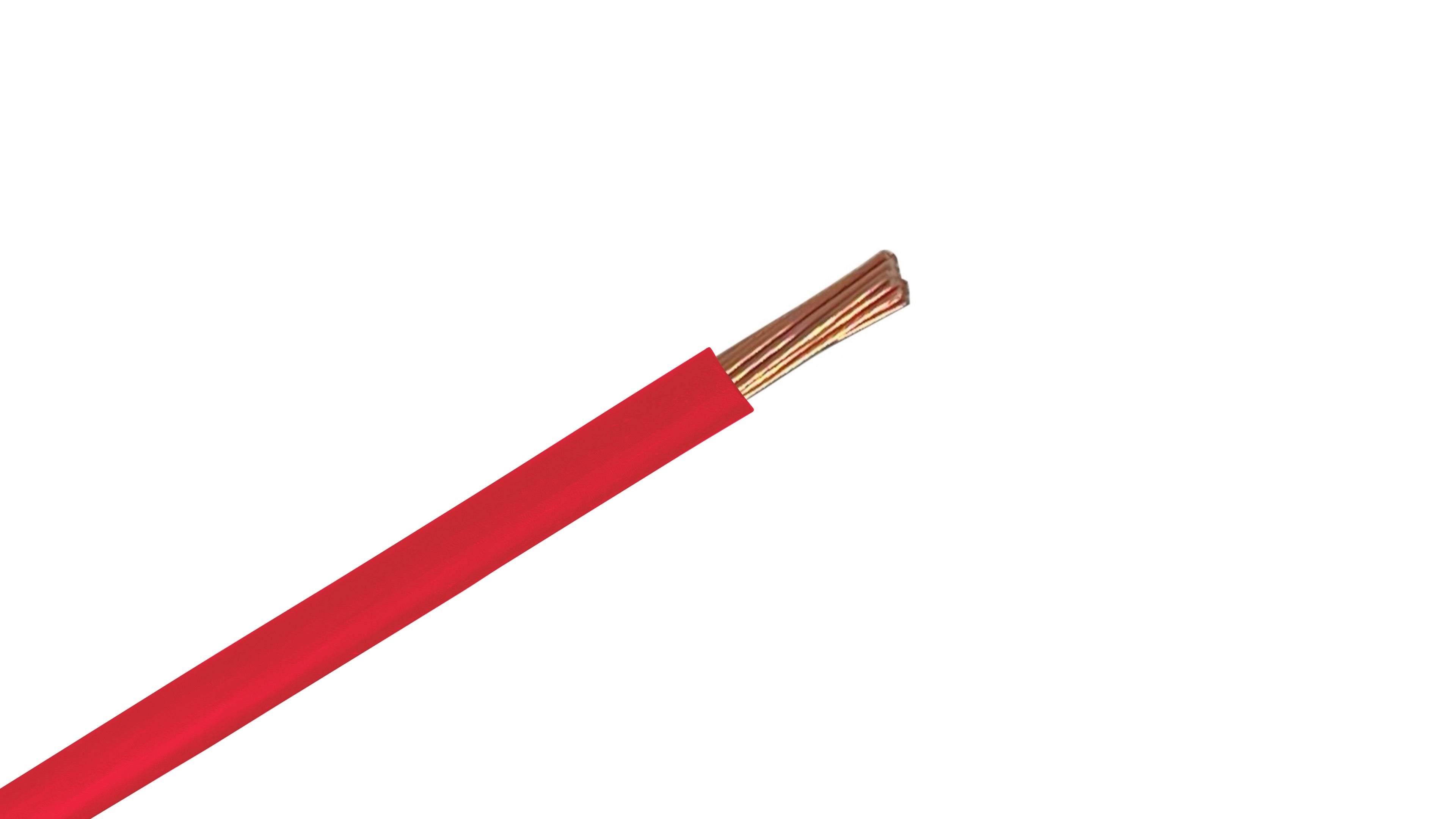 #6 AWG Copper XHHW-2 Wire, 600V Red XLPE Insulated Power Cable, 90°C Wet/Dry Rated Industrial Copper Conductor.