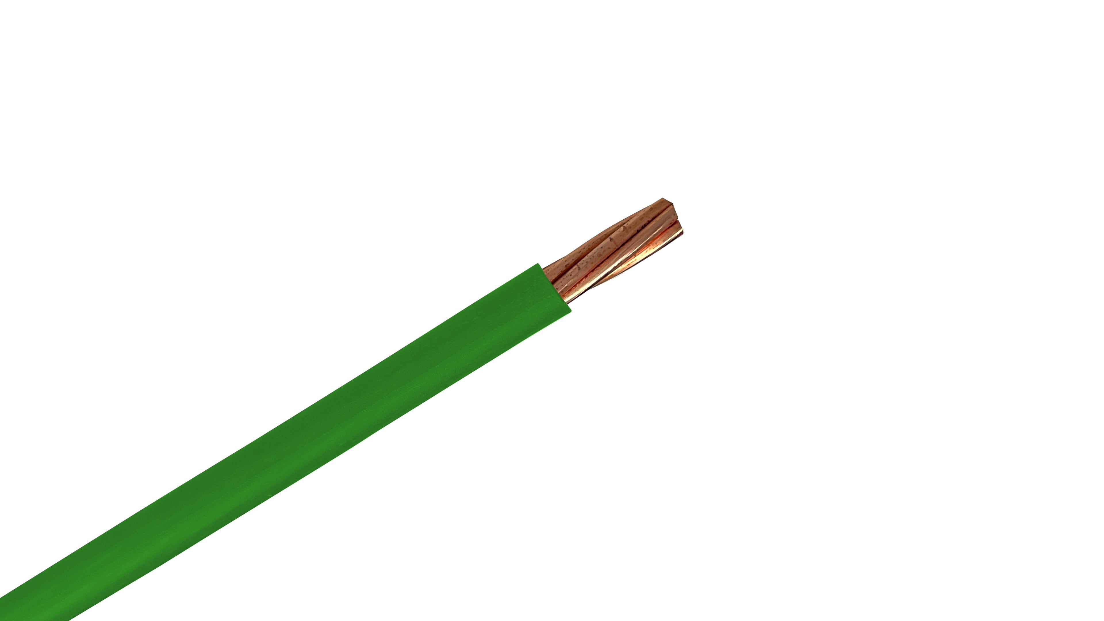 2/0 Copper XHHW-2 Wire, 600V Green XLPE Insulated Power Cable, 90°C Wet/Dry Rated Industrial Copper Conductor.